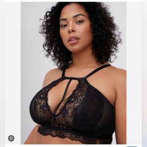 Torrid High Neck Lace Bralette